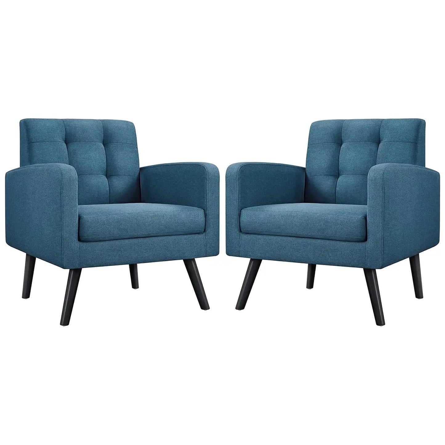 Mid Century Modern Upholstered Accent Chairs With Wood Legs