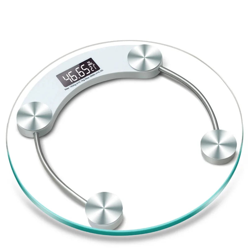 LCD Display Digital Bathroom Scale Round Shape 180kg Capacity