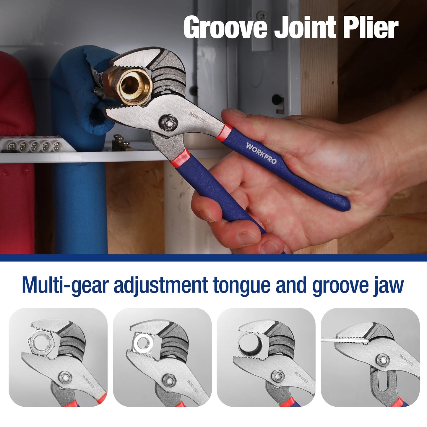 WORKPRO 7-Piece Pliers Set Includes Groove Joint And Slip Joint