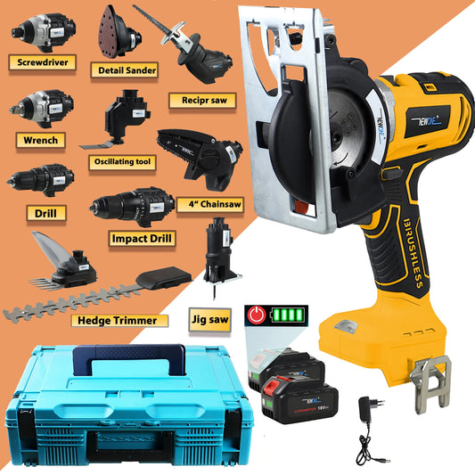 NewOne Brushless 18V Cordless 12 Tool Power Tool Combo Kit With Circular Saw
