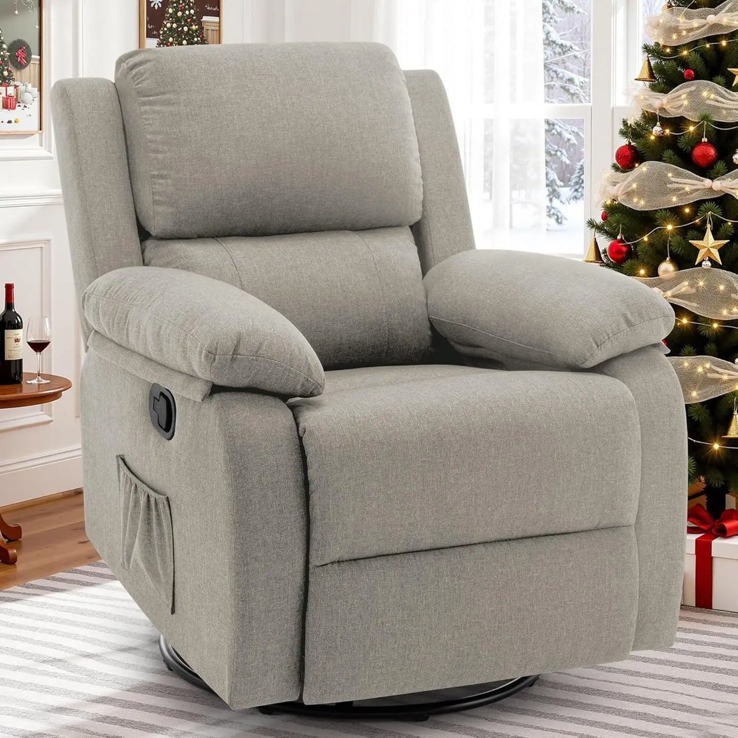 Recliner Chair 360 Swivel Rocker For Small Compact Spaces