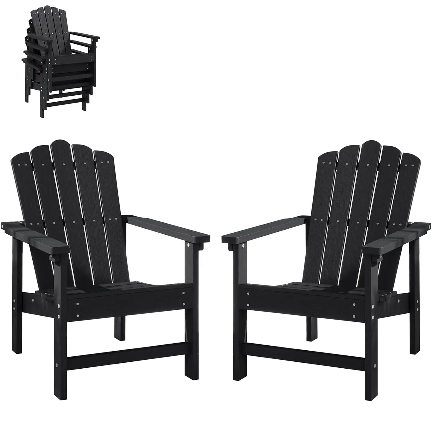 Stackable Adirondack Chairs for Patio Weather Resistant Poly Lumber