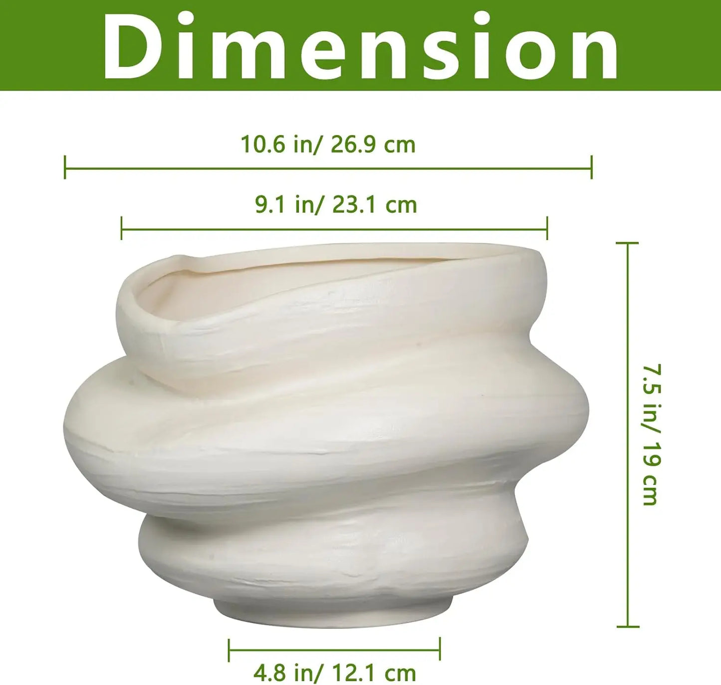 Ceramic Plant Pot With Drainage Hole for Indoor Outdoor