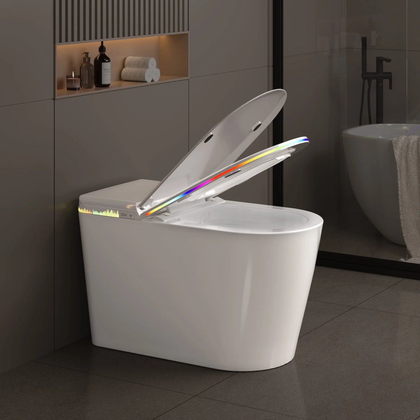 Smart Bidet Toilet Seat With Heated Self-Cleaning Nozzle Remote