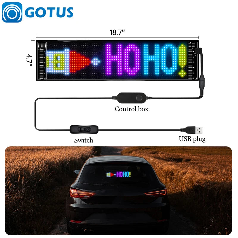 GOTUS LED Matrix Panel Advertising Sign With Remote Bluetooth Control