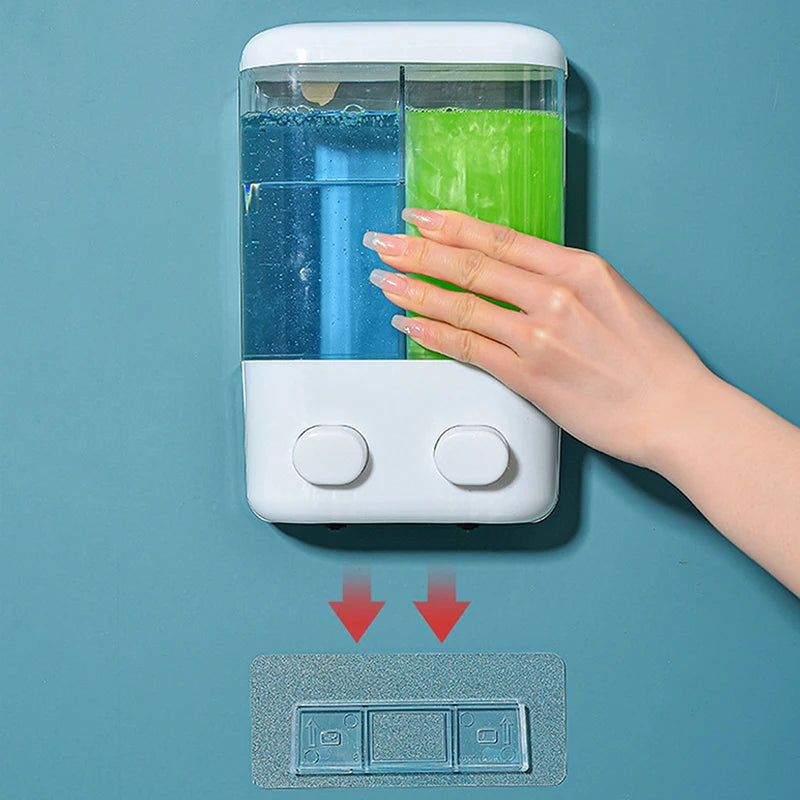 Double-Head Wall Mount Soap Dispenser for Bathroom and Kitchen