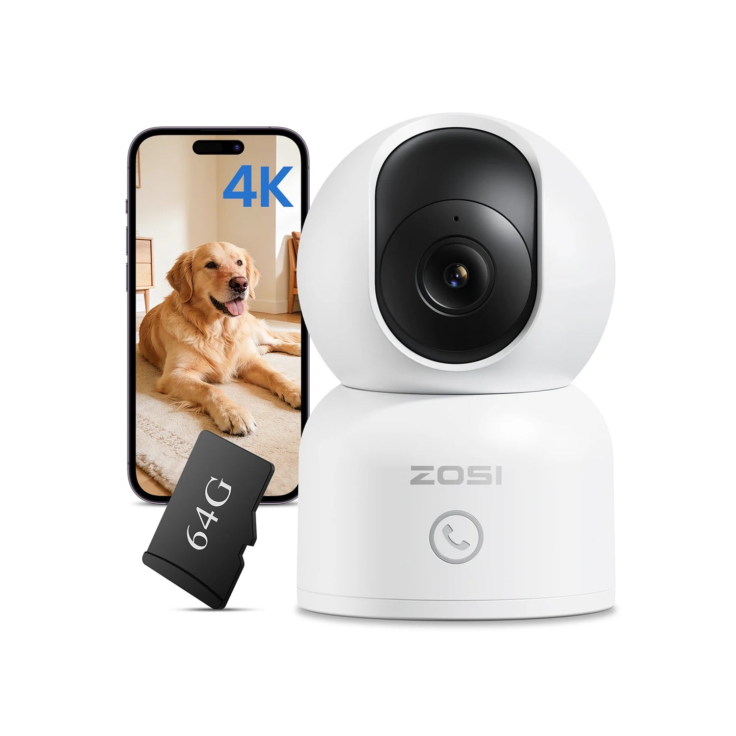 ZOSI 360 Degree Smart Home Security Camera With AI Tracking