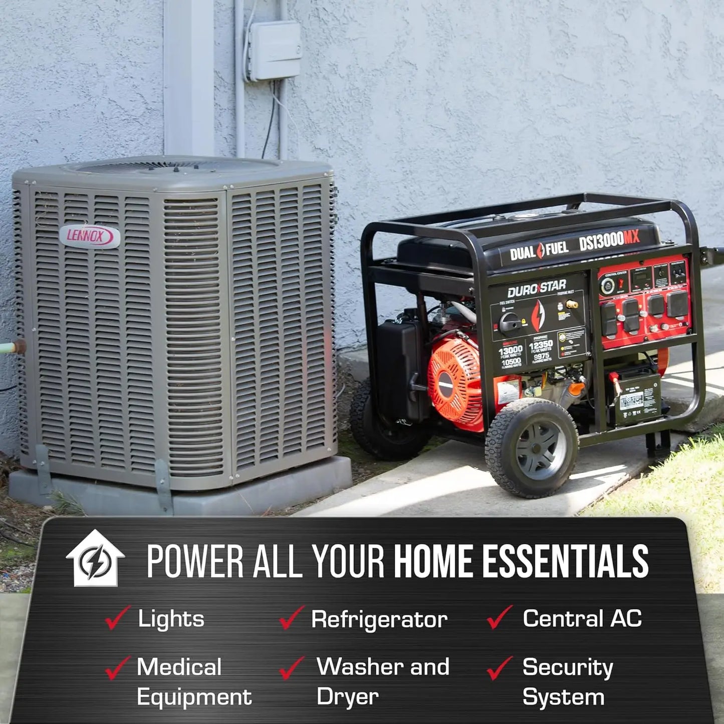 NONEEU DS13000MX 13,000-Watt Dual Fuel Generator With Remote Start