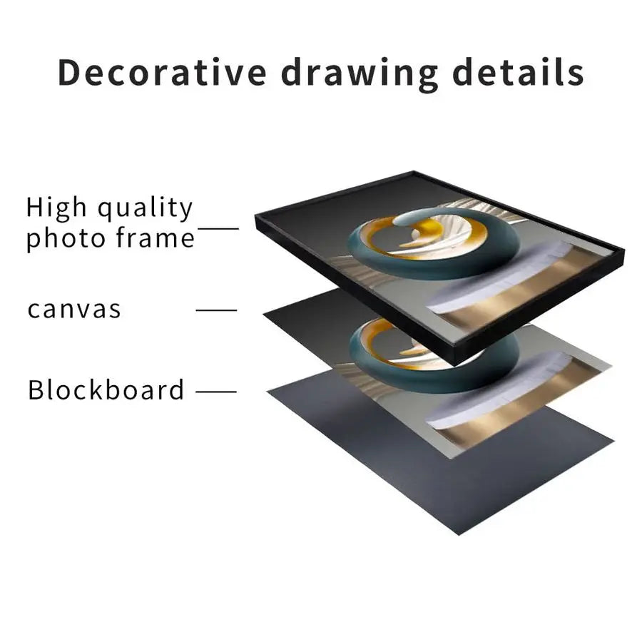 Abstract Modern Framed Wall Art Shape Pattern For Living Room