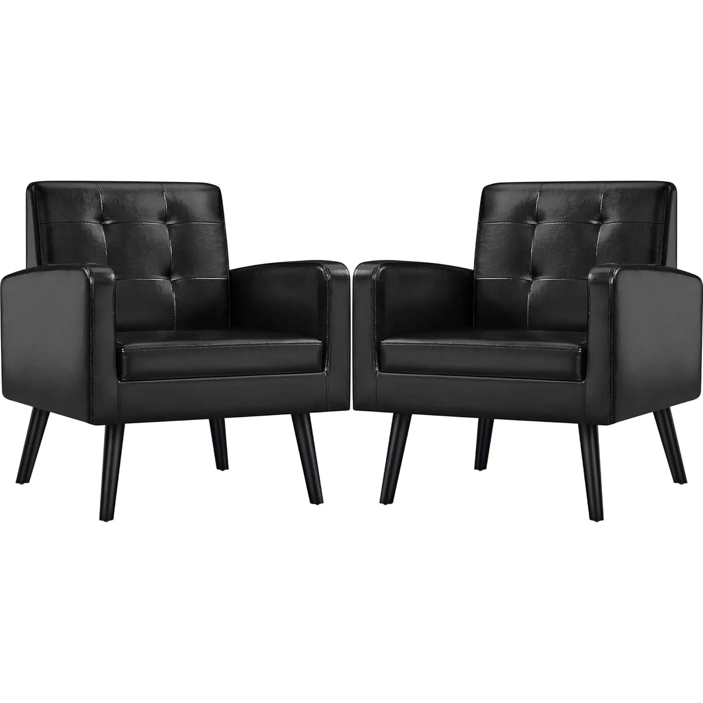 Mid Century Modern Upholstered Accent Chairs With Wood Legs