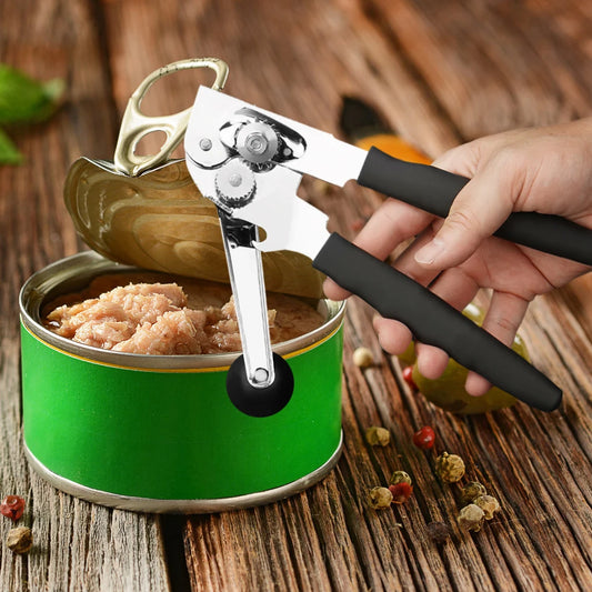 Stainless Steel Can Opener With Soft Ergonomic Handle