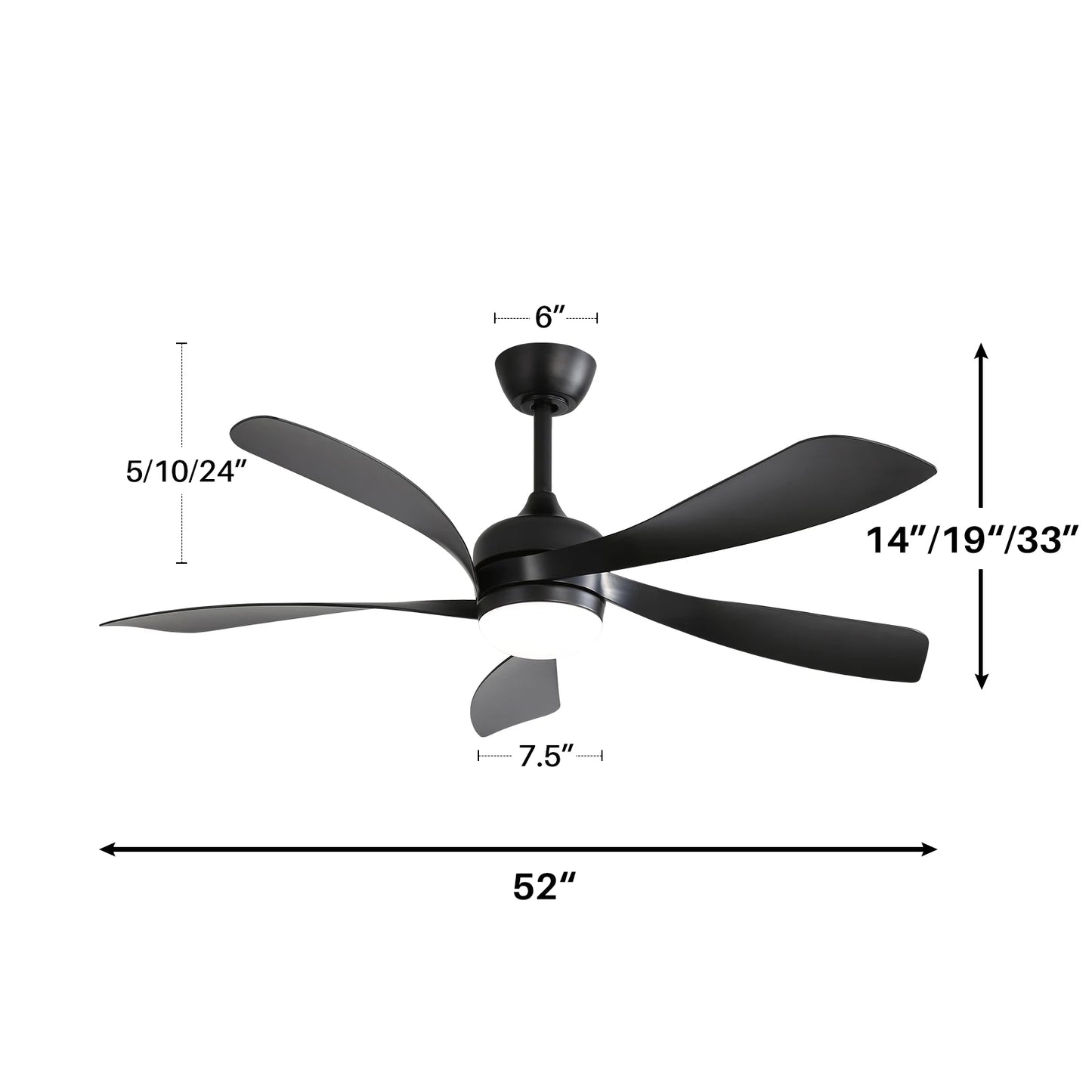 Sofucor Modern Ceiling Fan With LED DC Motor And Remote