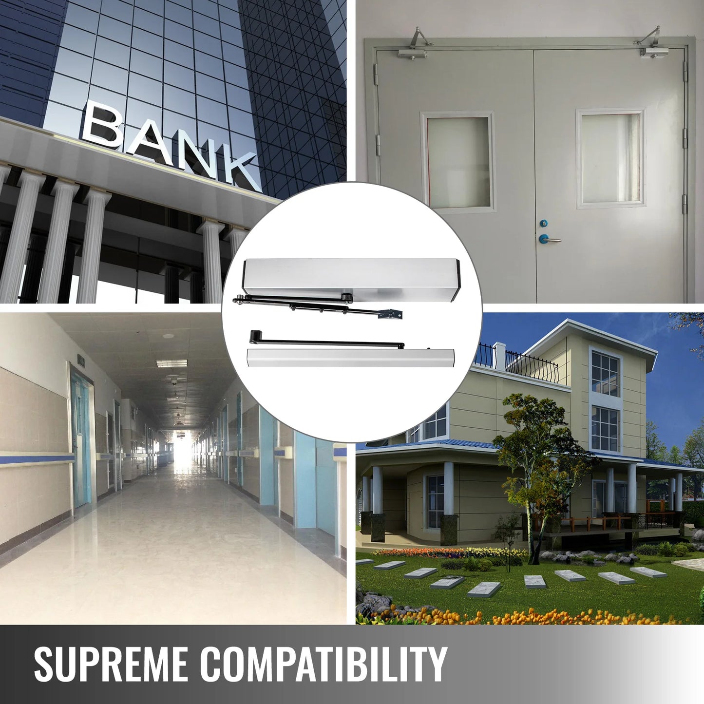 SucceBuy Automatic Door Opener Kit 120 Degree Swing Operator 50W