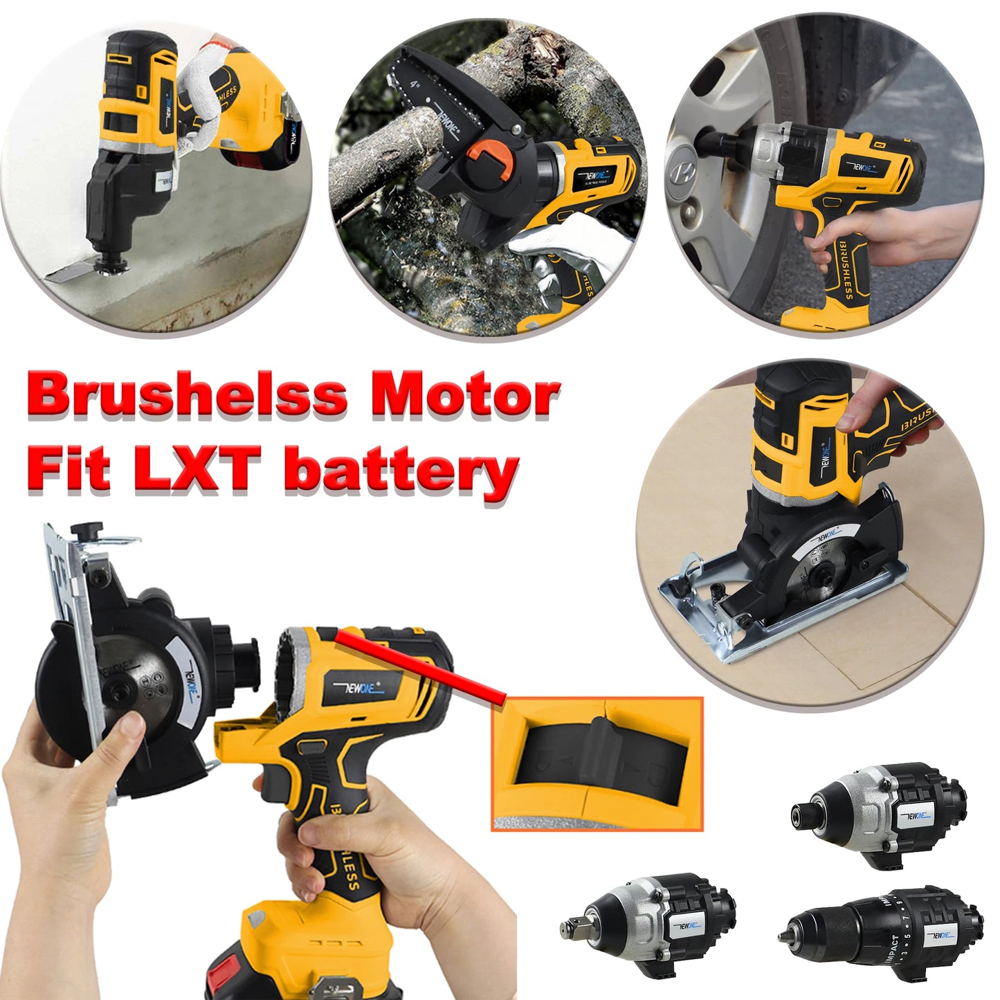 NewOne Brushless 18V Cordless 12 Tool Power Tool Combo Kit With Circular Saw