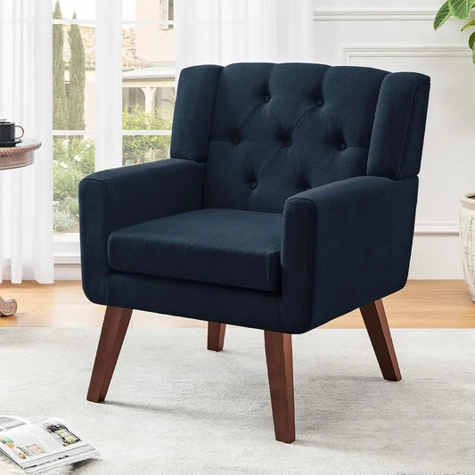 Accent Chair Button Tufted Upholstered Living Room Chair