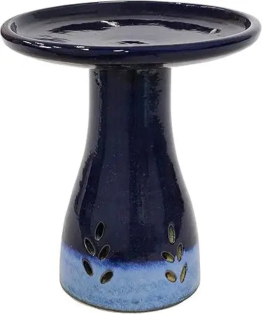 Sunnydaze Ceramic Bird Bath Outdoor Hand Painted
