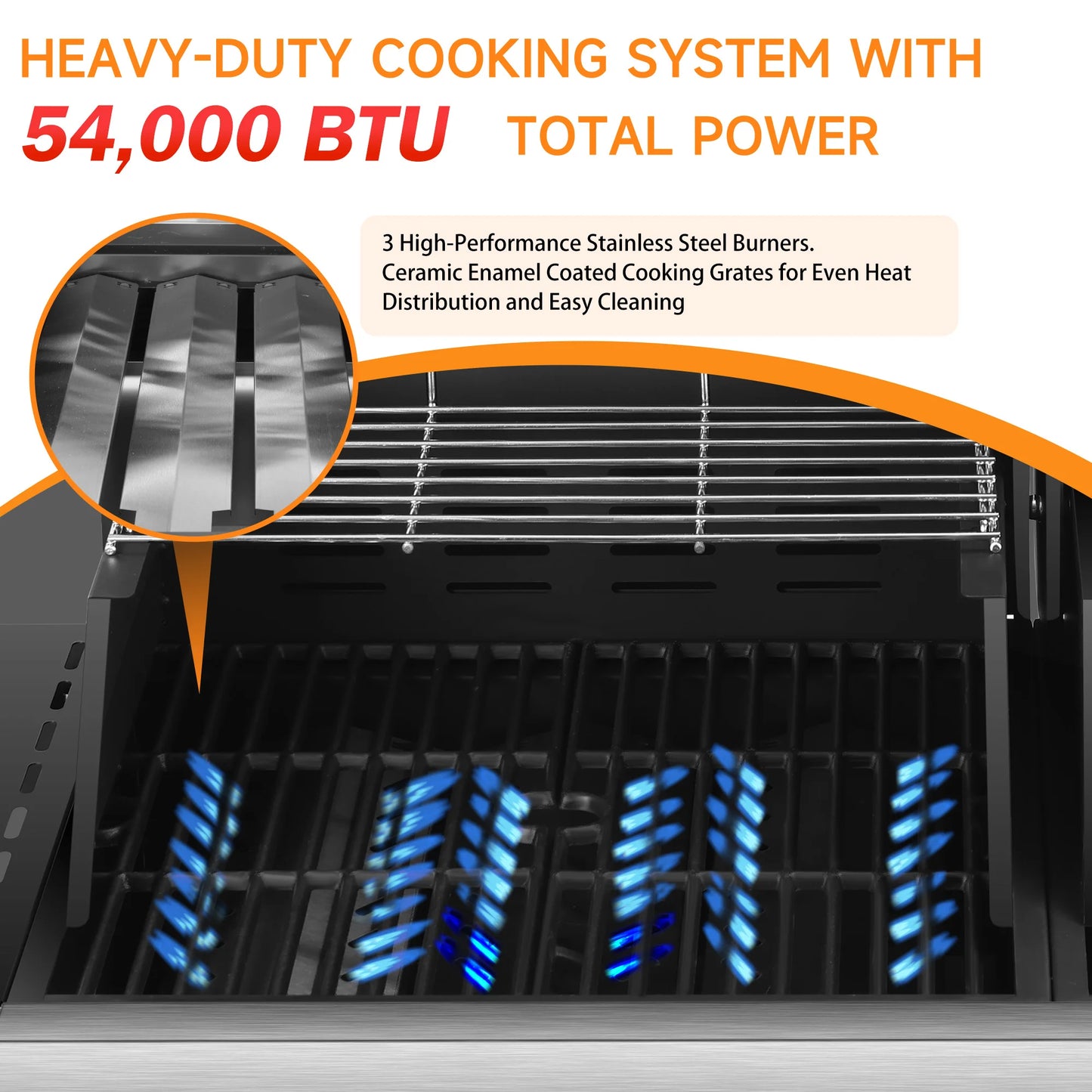 Gas Grill And Flat Top Griddle 54000 BTU Dual Cooking