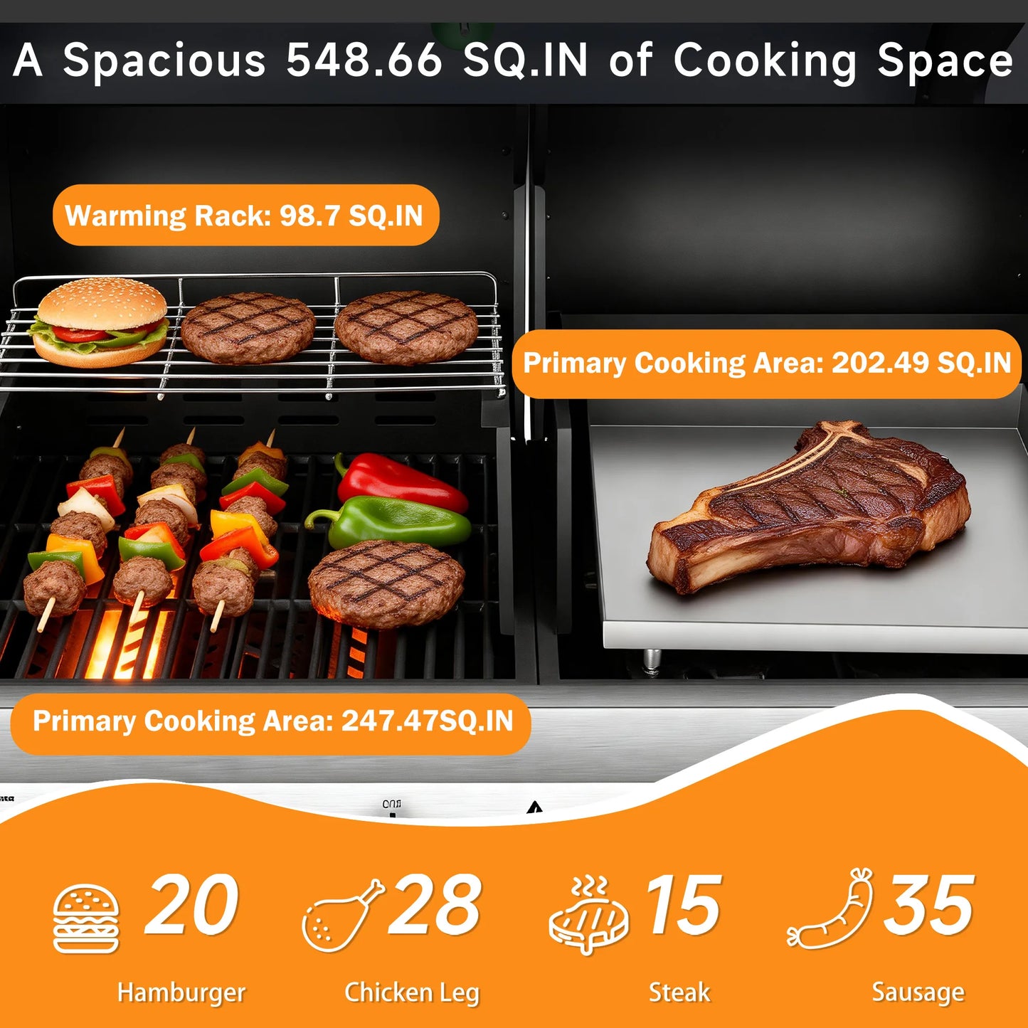 Gas Grill And Flat Top Griddle 54000 BTU Dual Cooking
