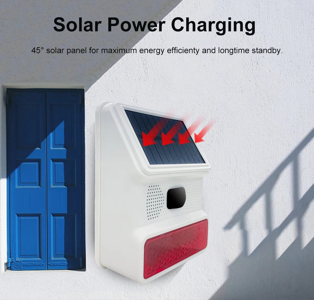 PGST IP65 Wireless Solar Siren 433MHz Outdoor Alarm System