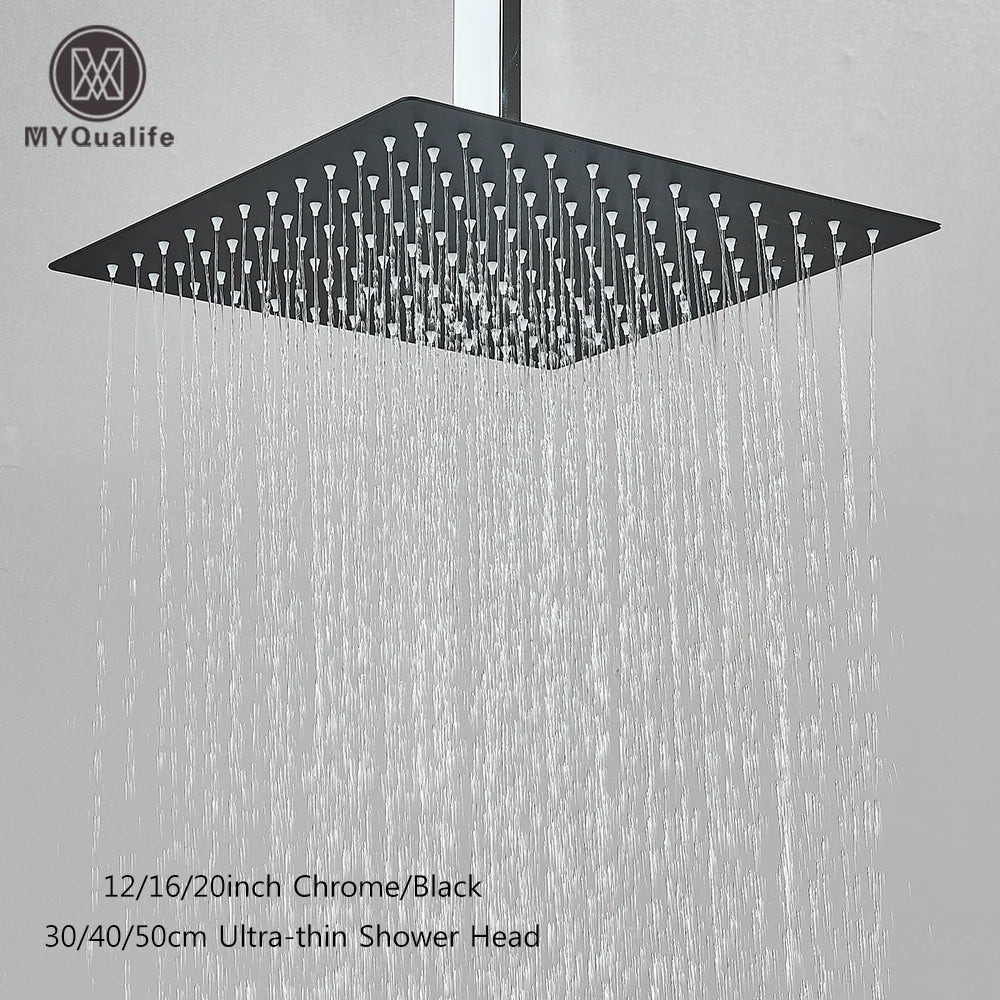MYQualife Ultra-Thin Square Rainfall Shower Head