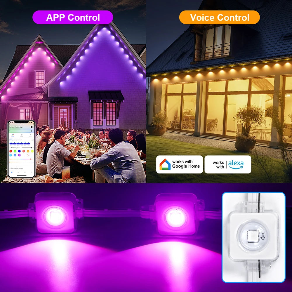 Aiopp Permanent Outdoor Smart RGB Northern Lights Eaves Lights LED