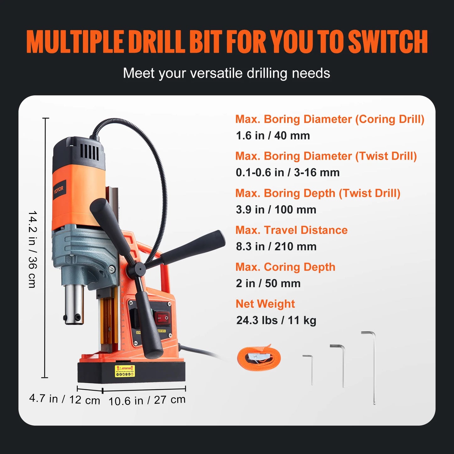 Succebuy 1300W Magnetic Drill Press