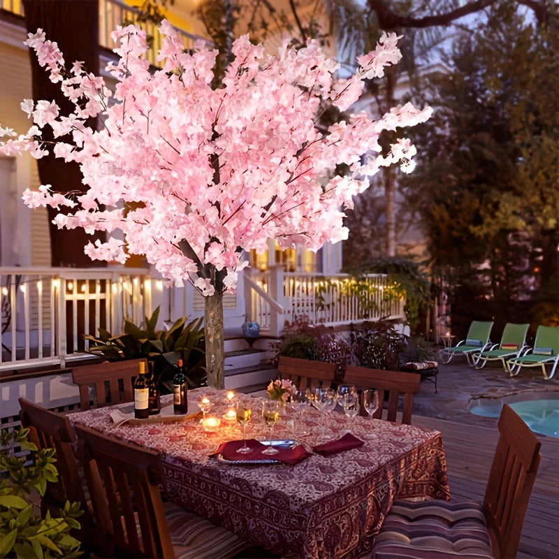 NONECN Artificial Cherry Tree Indoor Decor Handmade Cherry Blossom