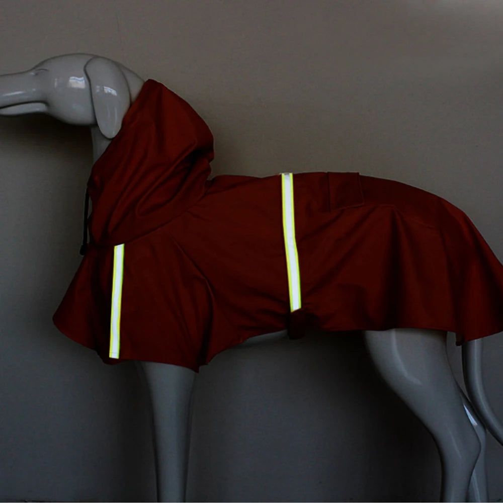 Dog Raincoat Reflective Hooded Waterproof Cloak Style