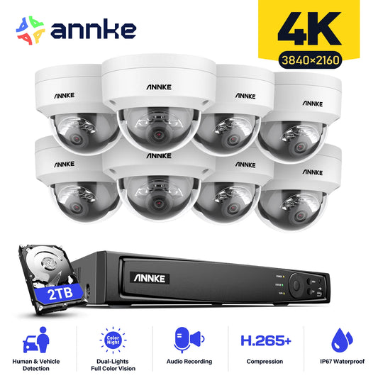 ANNKE 4K 8 Channel PoE NVR Surveillance System With Cameras