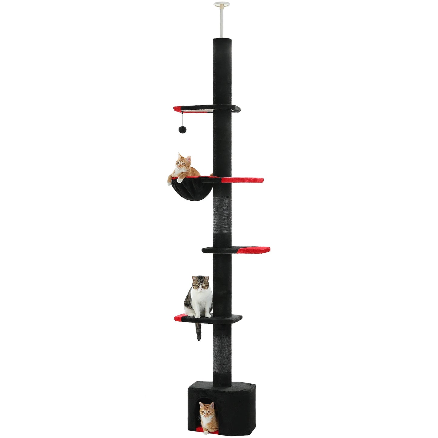PEQULTICN Adjustable Cat Tree With Scratching Posts And Hammock