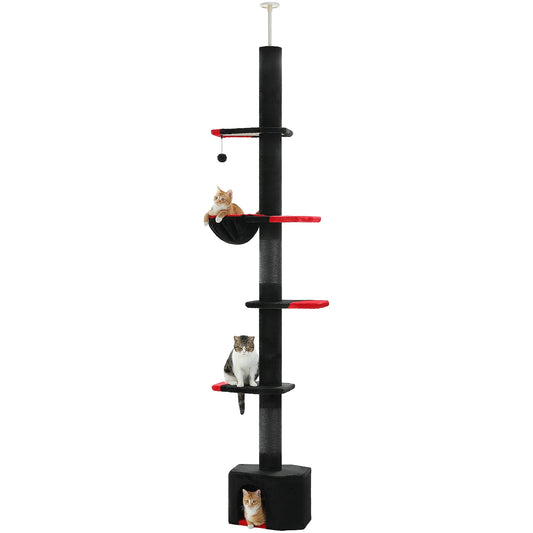 PEQULTICN Adjustable Cat Tree With Scratching Posts And Hammock