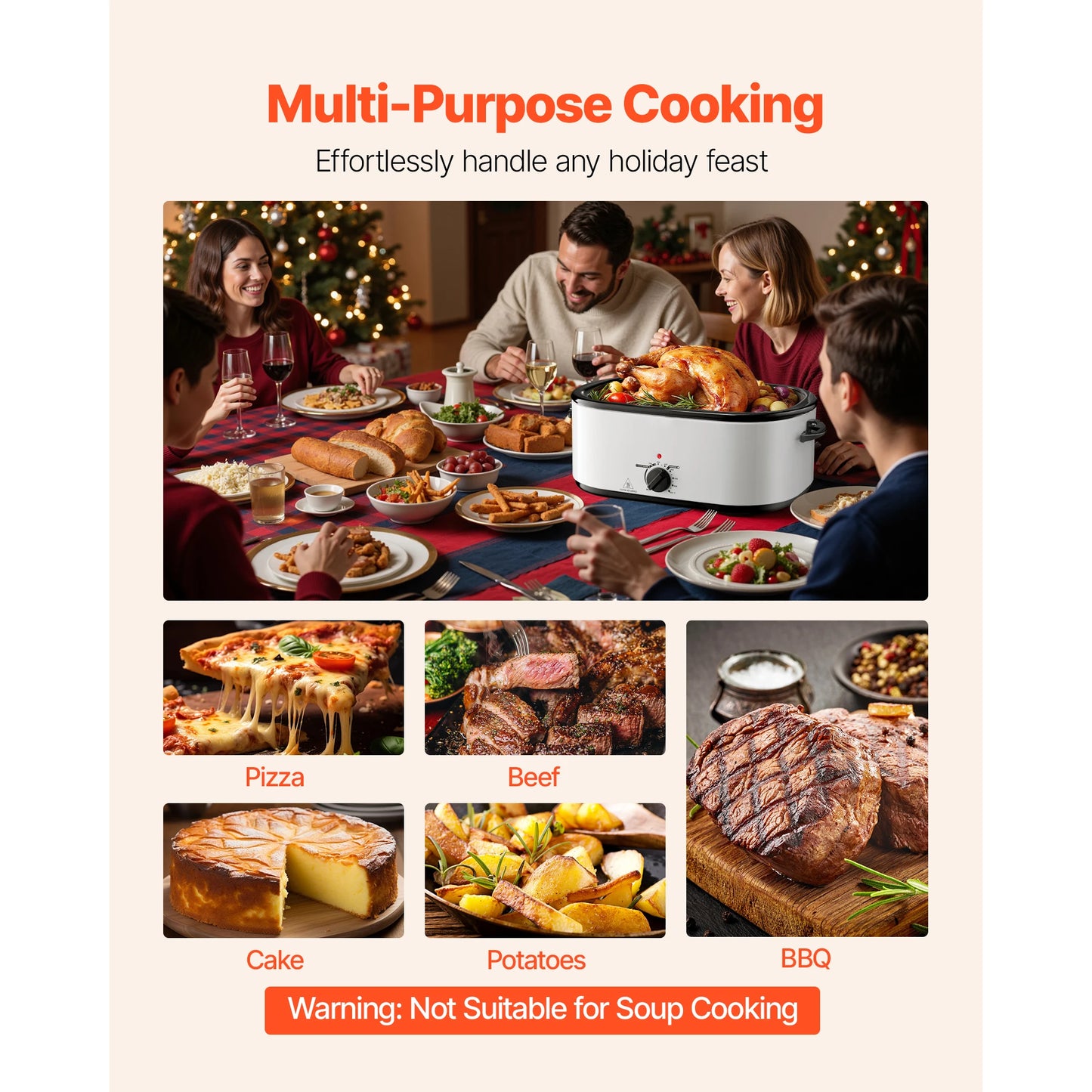 SucceBuy Roaster Oven Electric With CoolTouch Handle