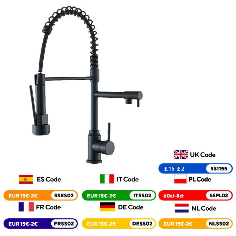 Wanmivezlo Kitchen Sink Faucet Pull Down Hot Cold Water Mixer