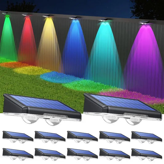 XMSJ Solar Fence Lights Outdoor 12 Pack Dusk to Dawn