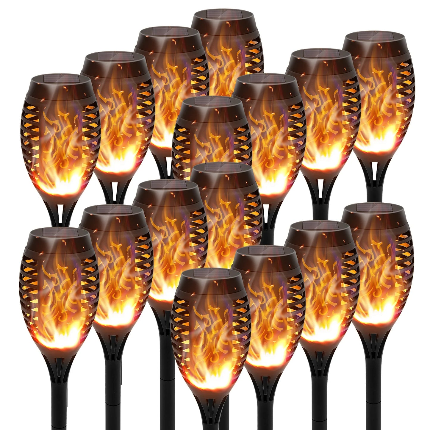 Solar Outdoor LED Torch Lights With Flickering Flame Waterproof