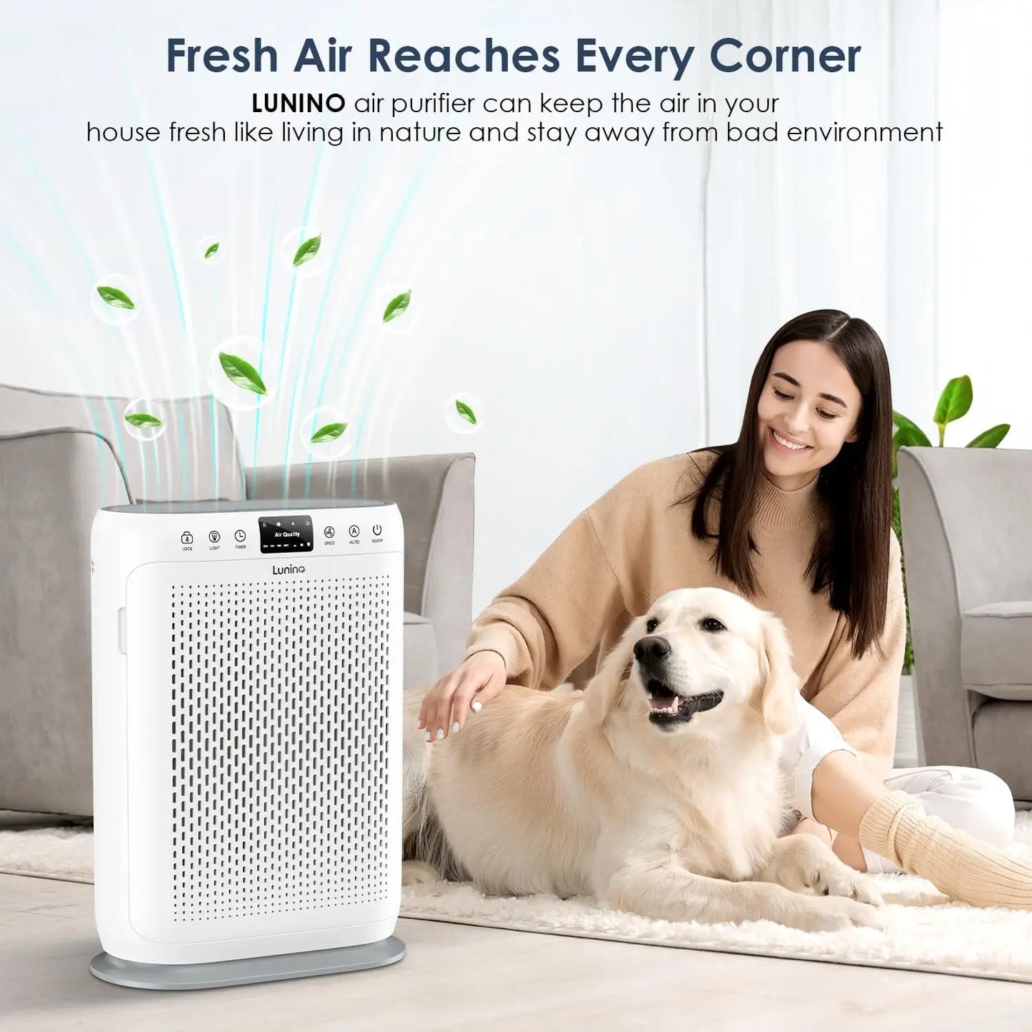 Room Air Purifier With H13 HEPA Filter And PM2.5 Display