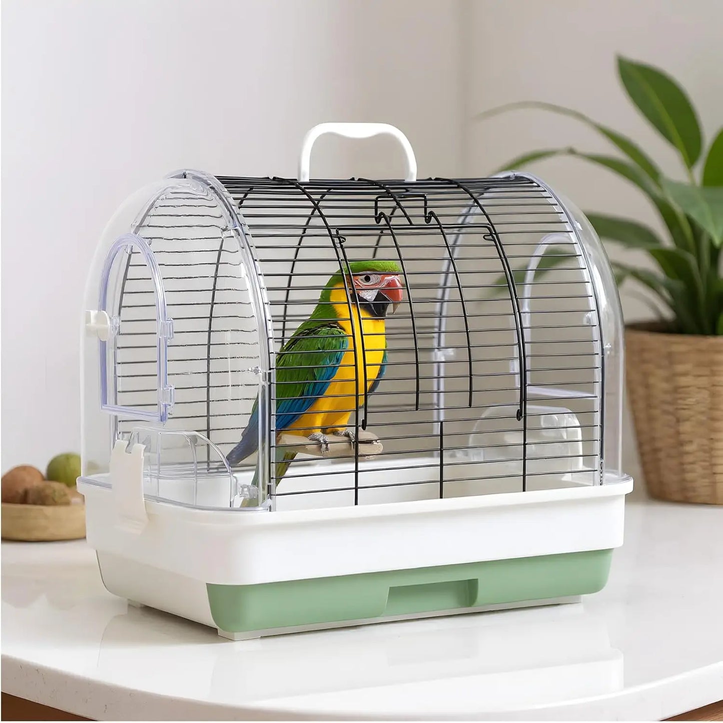 HiMISSCN Portable Bird Cage Carrier Parrot Cage With Perches