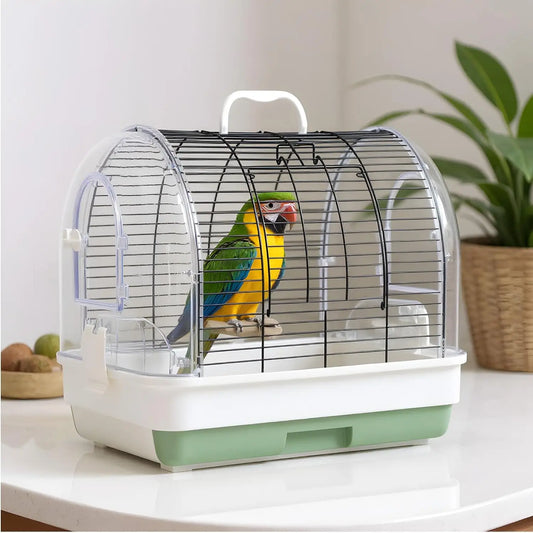 HiMISSCN Portable Bird Cage Carrier Parrot Cage With Perches