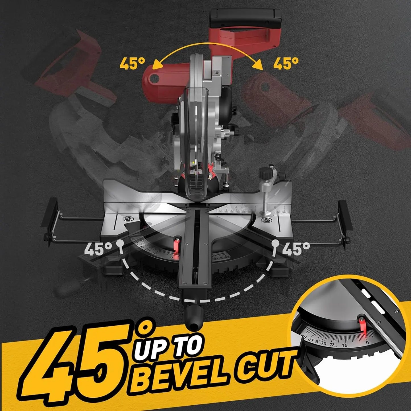 Marvtool Sliding Compound Miter Saw JS-1207C3 15 Amp 0-45 Degree