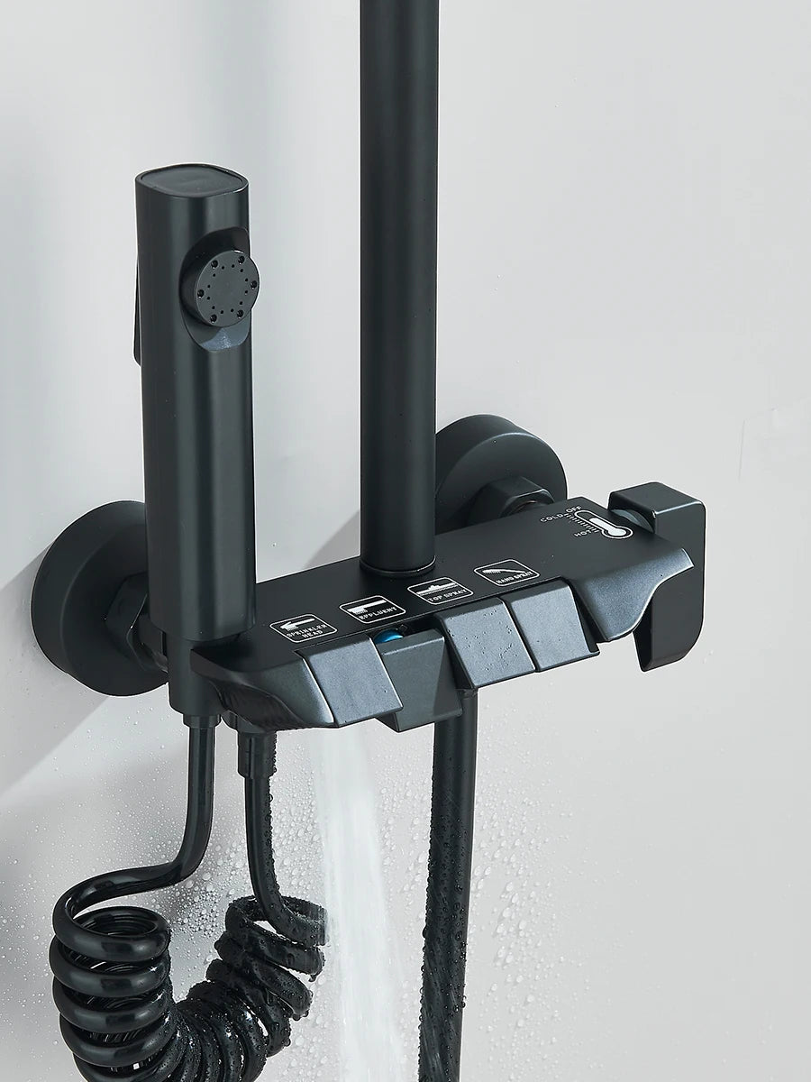 Quyanre 4 Way Shower System With Rain Bidet Faucet