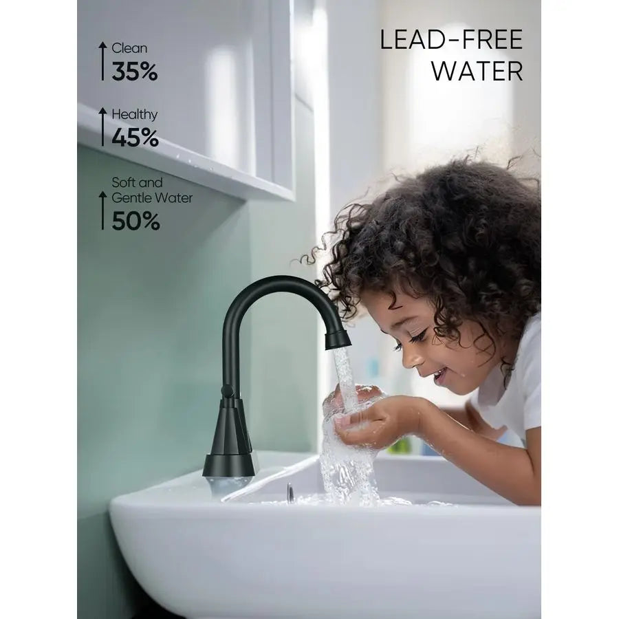 Centerset Two-Handle Bathroom Faucet With Pop Up Drain And Hoses