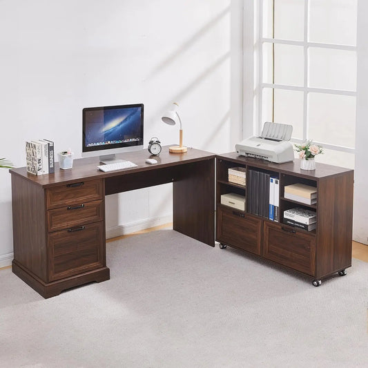 XIAOLANG L-Shaped Executive Desk With Adjustable File Cabinet For Office