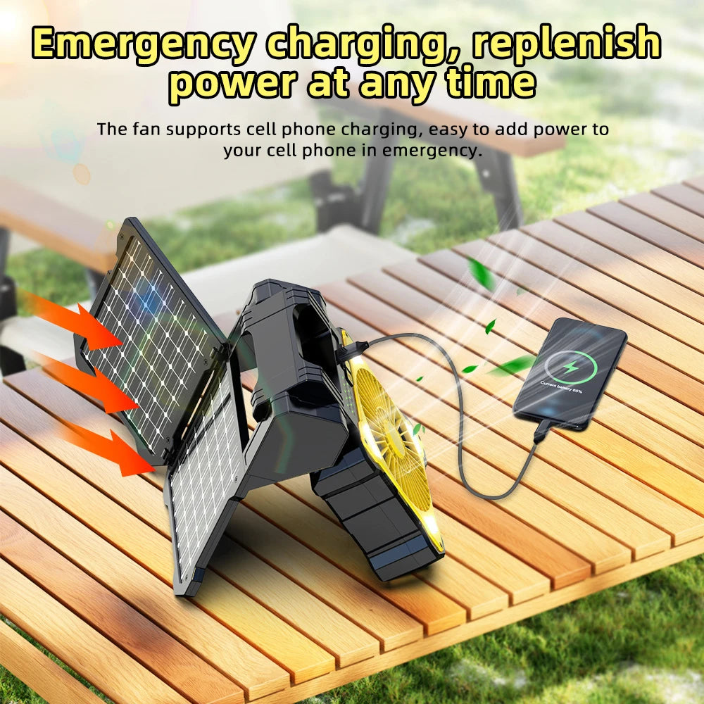 Moowarlt Solar Charging Portable Fan For Outdoor Adventures