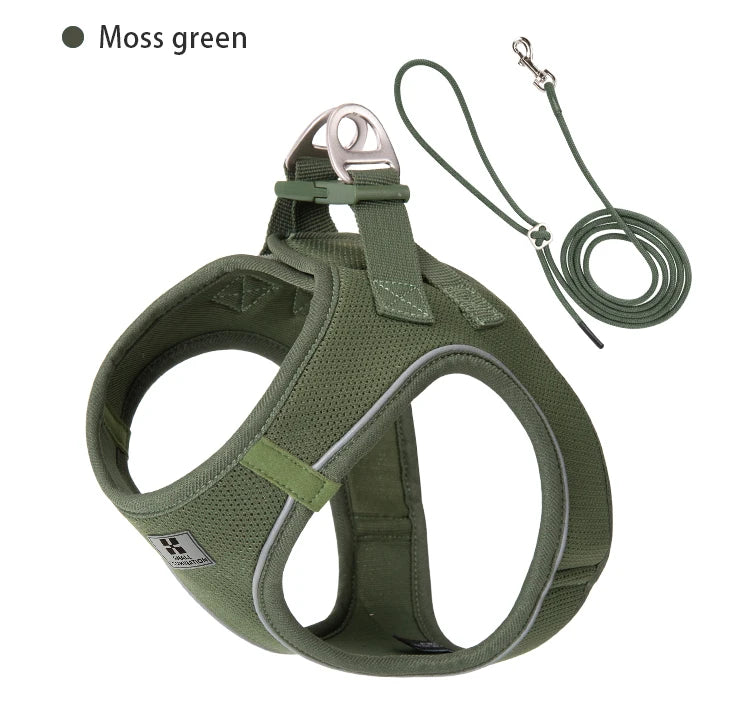 Dog Harness Leash Set Reflective Adjustable For Dogs