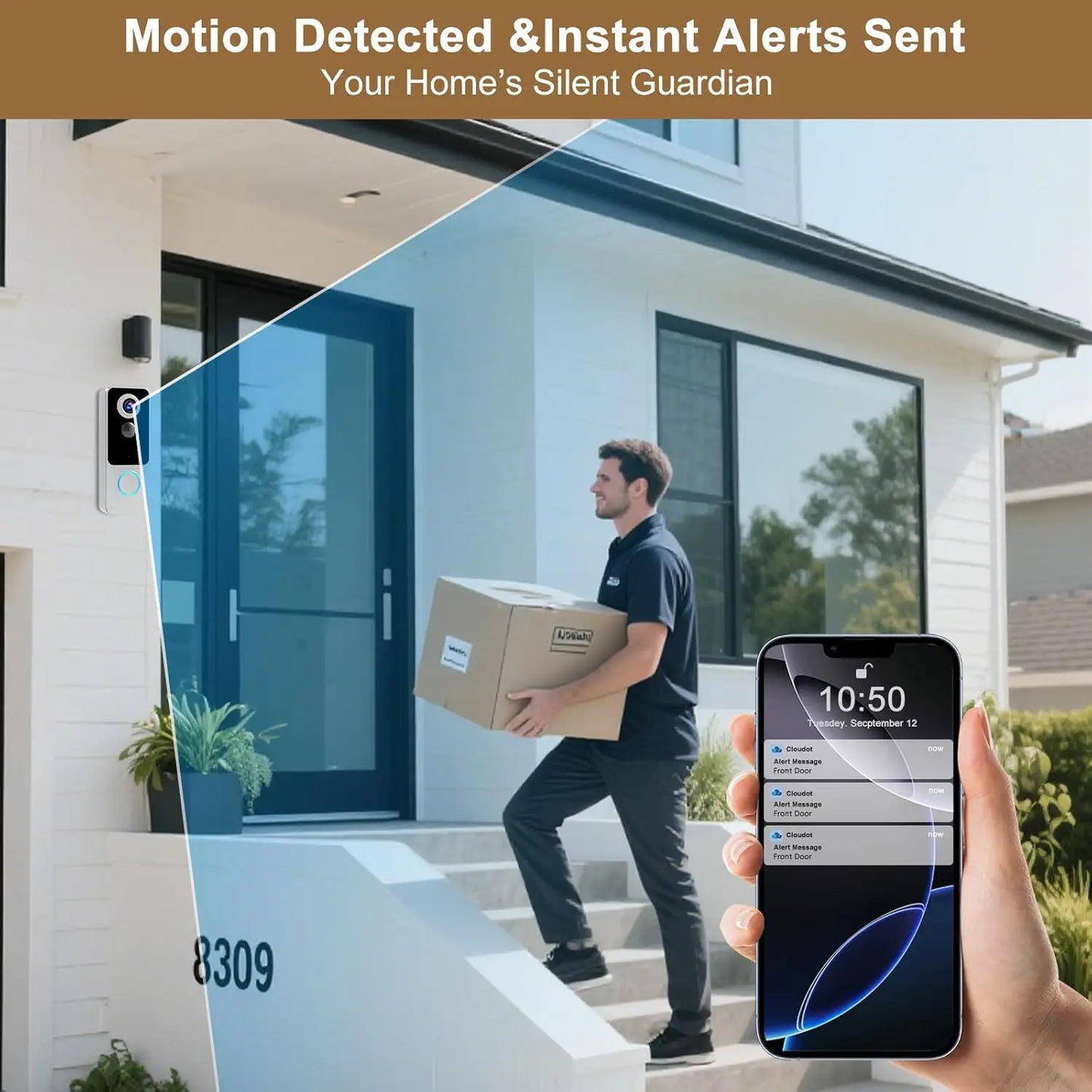 2K Wireless Doorbell Camera With Two-Way Talk And Motion Detection