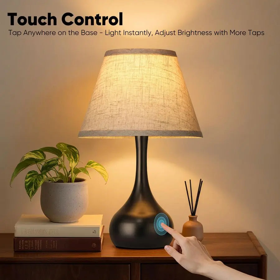 Touch Table Lamp Set of 2, 3-Way Dimmable Bedside Lamps