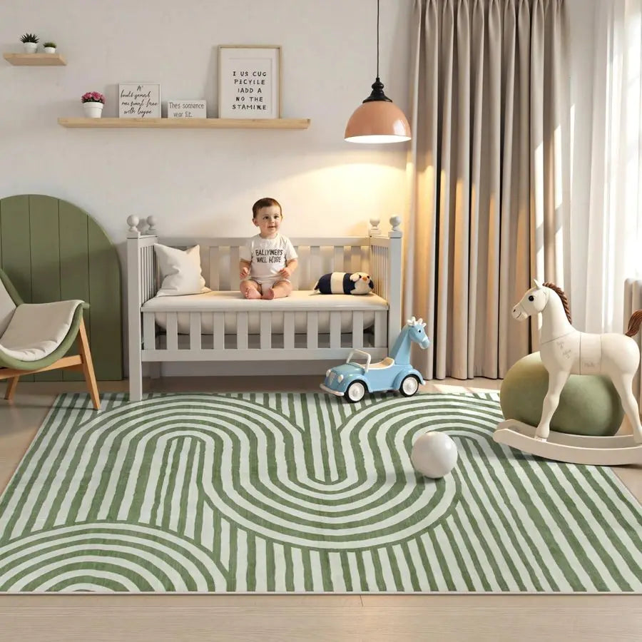 Soft Faux Wool Kids Rug for Bedroom and Living Room