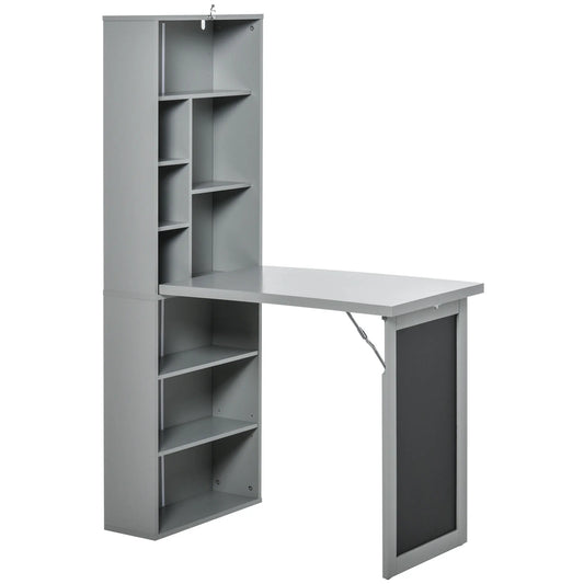HOMCOM Fold-Out Convertible Computer Desk With Wall Mount
