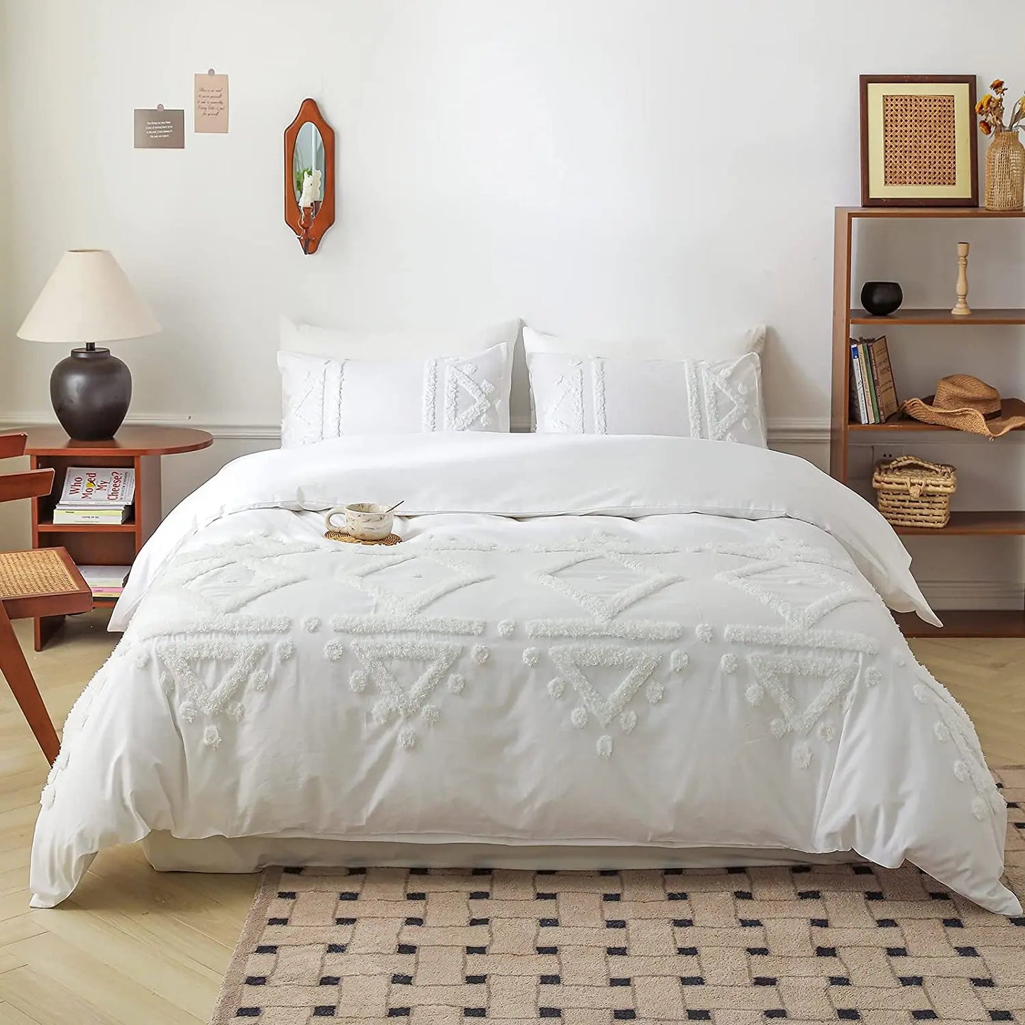 Simple Opulence 3-Piece 100% Cotton Bedding Set Duvet Cover Shams
