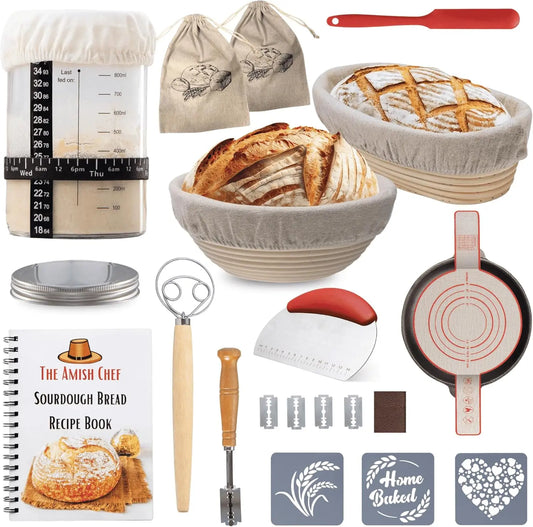Sourdough Bread Starter Kit With Glass Jar And Baking Tools